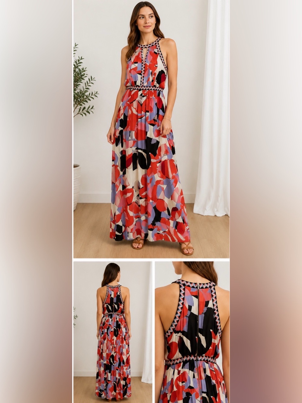 Parker
Abstract Halter
Maxi Dress Size Medium